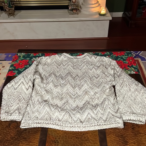 Allen Wah Pull Over Cotton Lined Sweater Zig Zag Design Made in USA Size Large - Picture 9 of 10